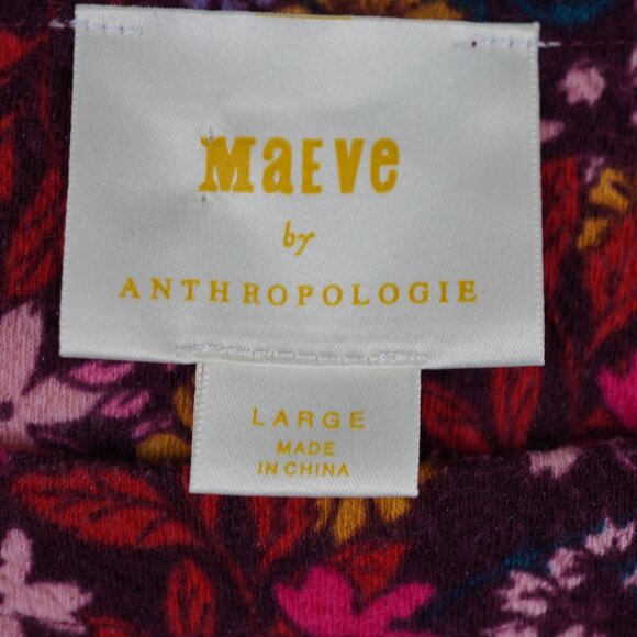 Maeve Anthropologie Floral Print Top Large Vibrant Botanical Boho Blouse - Picture 2 of 9
